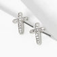 Crystal Pave 12mm Cross Stud Earrings