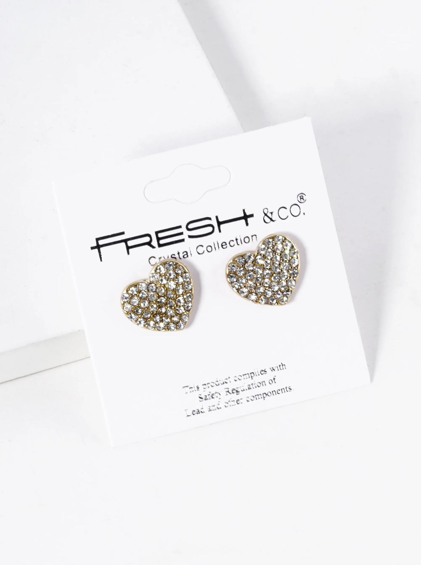 Crystal Pave 12mm Heart Post Stud Earrings