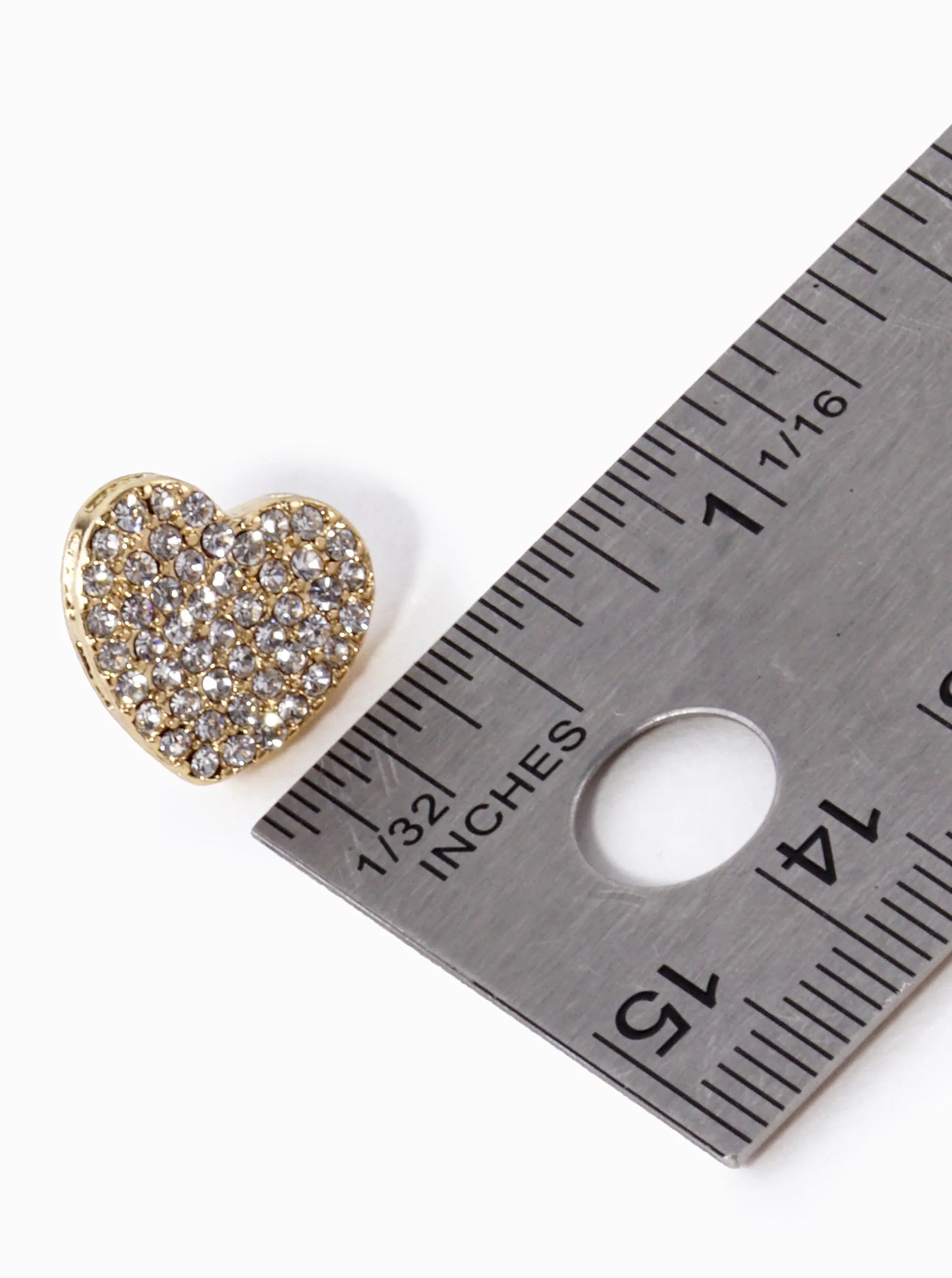 Crystal Pave 12mm Heart Stud Earrings