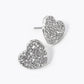 Crystal Pave 12mm Heart Stud Earrings
