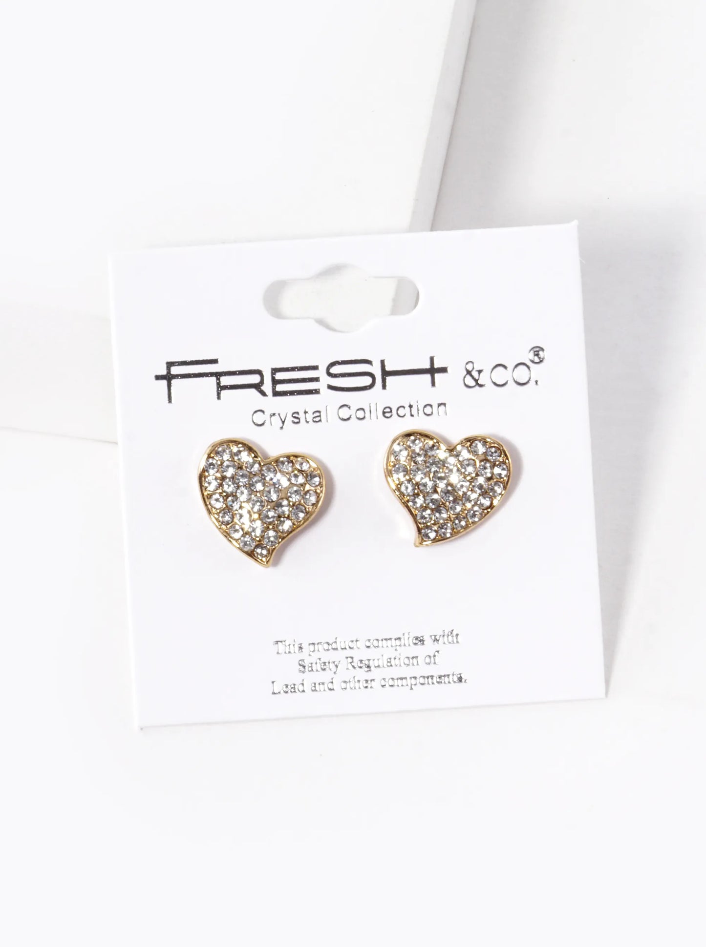 Crystal Pave 12mm Organic Heart Stud Earrings