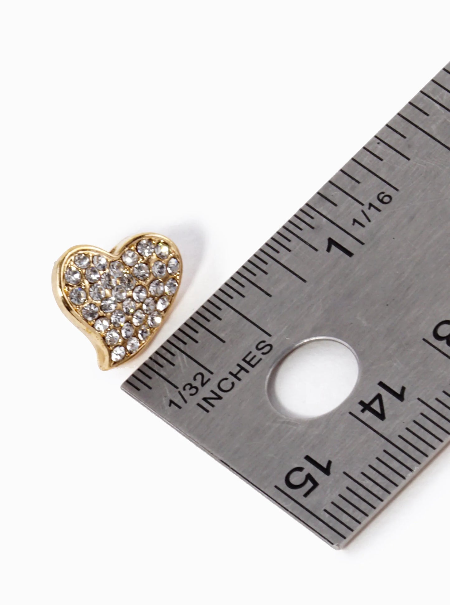 Crystal Pave 12mm Organic Heart Stud Earrings