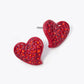 Crystal Pave 12mm Organic Heart Stud Earrings