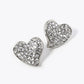 Crystal Pave 12mm Organic Heart Stud Earrings