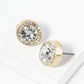 Crystal Pave 12mm Stone Button Stud Earrings