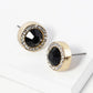 Crystal Pave 12mm Stone Button Stud Earrings