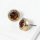 Crystal Pave 12mm Stone Button Stud Earrings