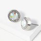 Crystal Pave 12mm Stone Button Stud Earrings