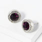Crystal Pave 12mm Stone Button Stud Earrings