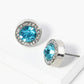 Crystal Pave 12mm Stone Button Stud Earrings