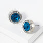 Crystal Pave 12mm Stone Button Stud Earrings