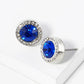 Crystal Pave 12mm Stone Button Stud Earrings