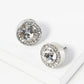 Crystal Pave 12mm Stone Button Stud Earrings