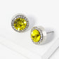 Crystal Pave 12mm Stone Button Stud Earrings