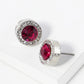 Crystal Pave 12mm Stone Button Stud Earrings