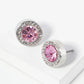 Crystal Pave 12mm Stone Button Stud Earrings