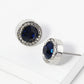 Crystal Pave 12mm Stone Button Stud Earrings