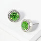 Crystal Pave 12mm Stone Button Stud Earrings