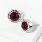 Crystal Pave 12mm Stone Button Stud Earrings