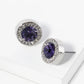 Crystal Pave 12mm Stone Button Stud Earrings