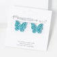 Crystal Pave 13mm Butterfly Post Stud Earrings