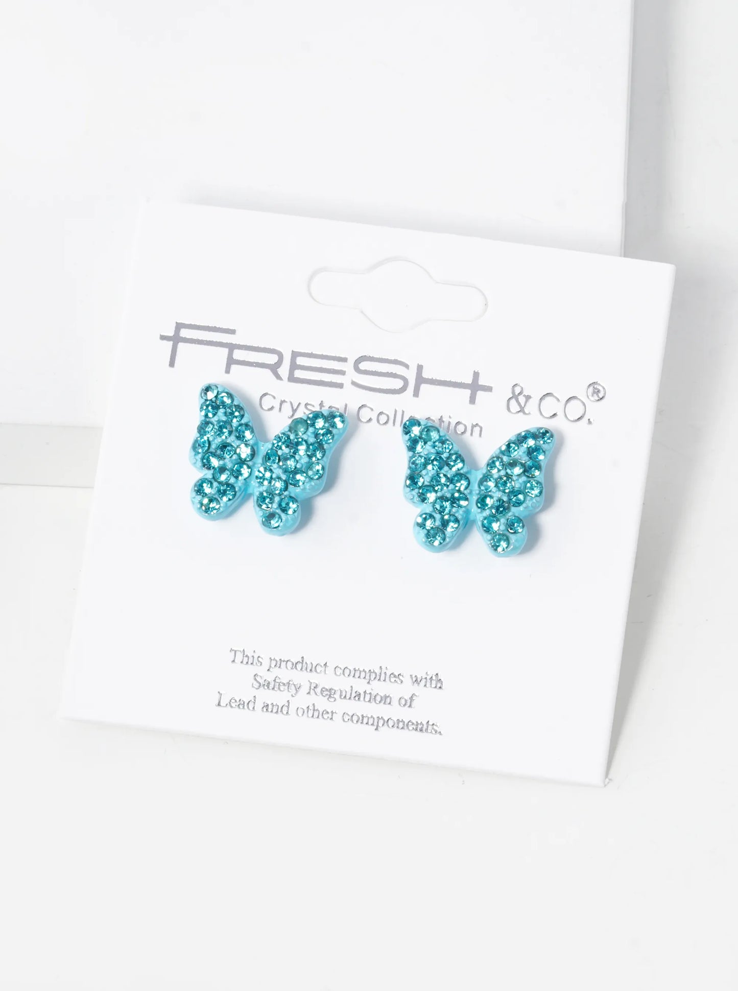Crystal Pave 13mm Butterfly Post Stud Earrings