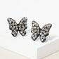Crystal Pave 13mm Butterfly Post Stud Earrings