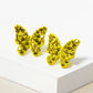 Crystal Pave 13mm Butterfly Post Stud Earrings