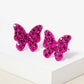 Crystal Pave 13mm Butterfly Post Stud Earrings