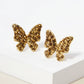 Crystal Pave 13mm Butterfly Post Stud Earrings