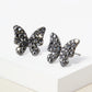 Crystal Pave 13mm Butterfly Post Stud Earrings