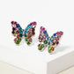 Crystal Pave 13mm Butterfly Post Stud Earrings