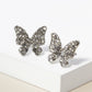 Crystal Pave 13mm Butterfly Post Stud Earrings