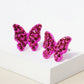 Crystal Pave 13mm Butterfly Post Stud Earrings
