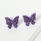 Crystal Pave 13mm Butterfly Post Stud Earrings