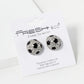 Crystal Pave 13mm Half Circle Soccer Ball Stud Earrings