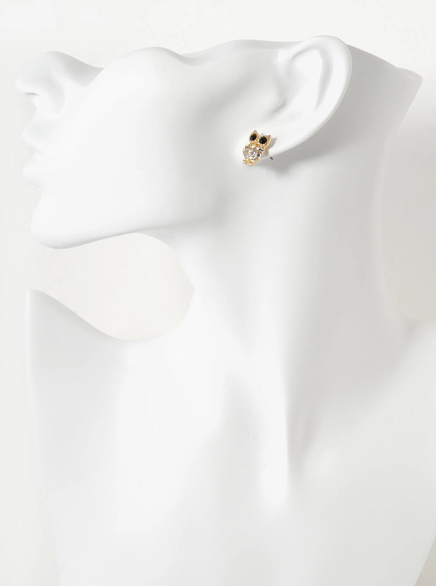 Crystal Pave 13mm Owl Spiritual Stud Earrings