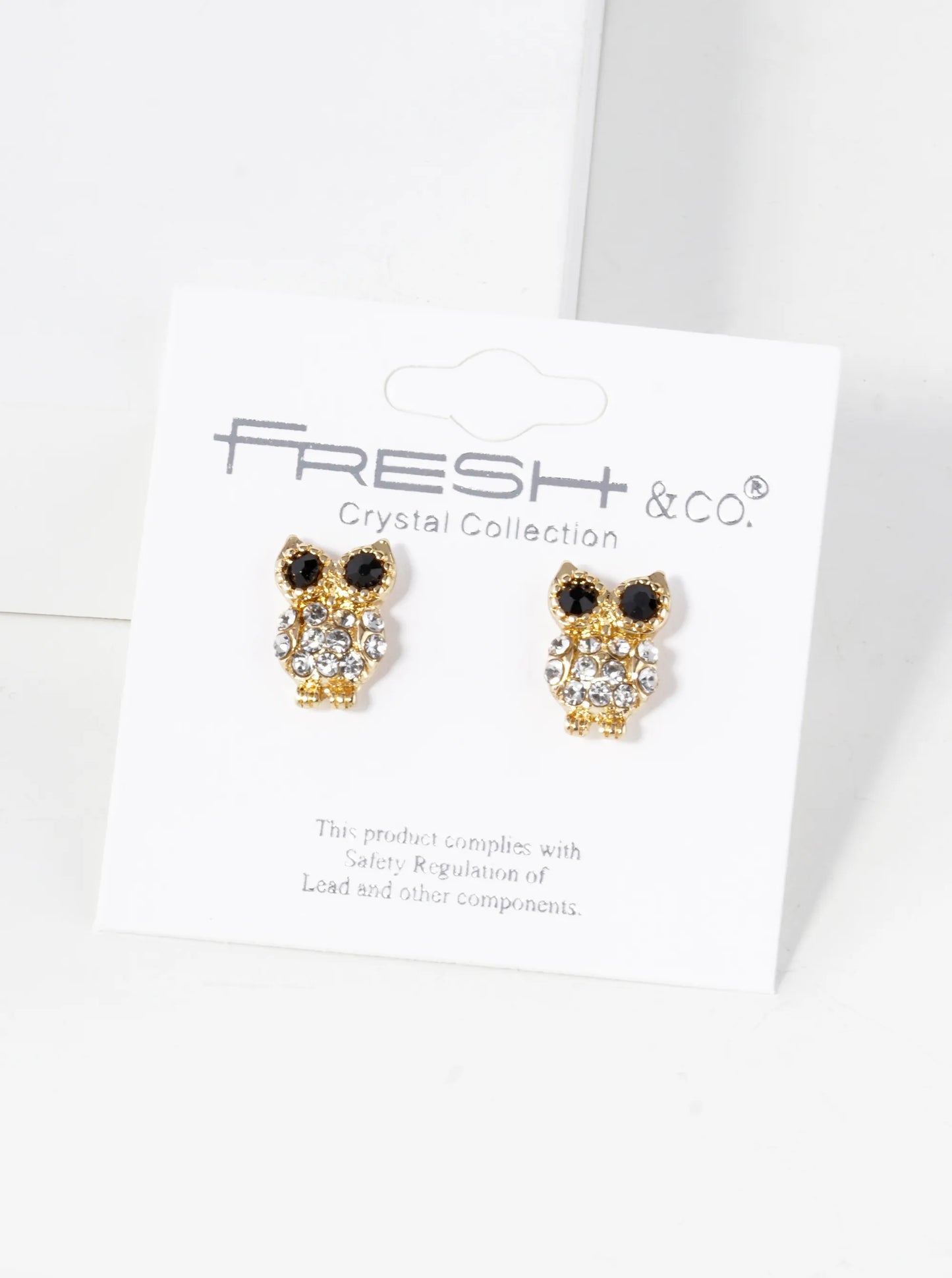 Crystal Pave 13mm Owl Spiritual Stud Earrings