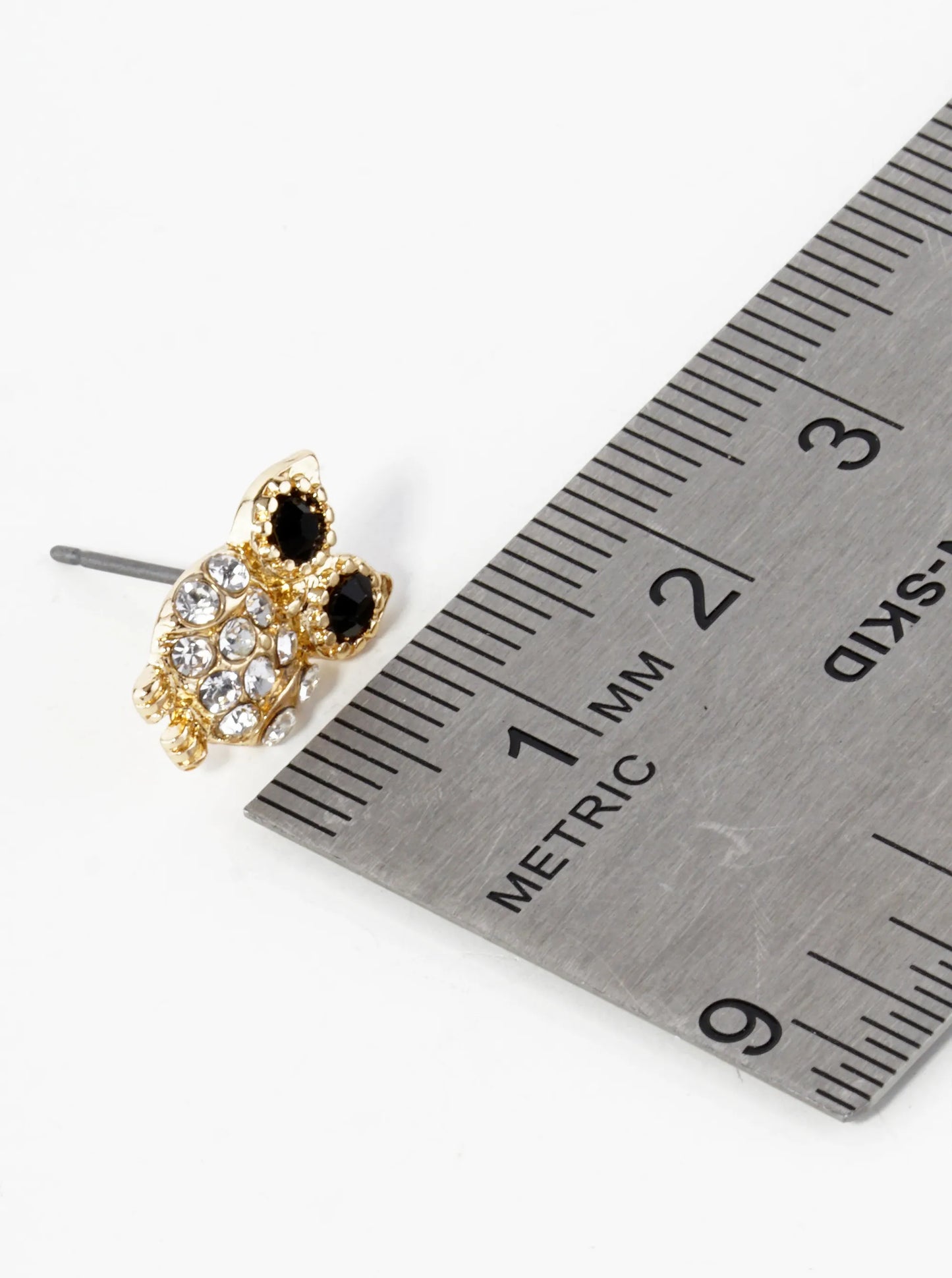 Crystal Pave 13mm Owl Spiritual Stud Earrings