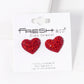 Crystal Pave 13mm Puffy Heart Stud Earrings