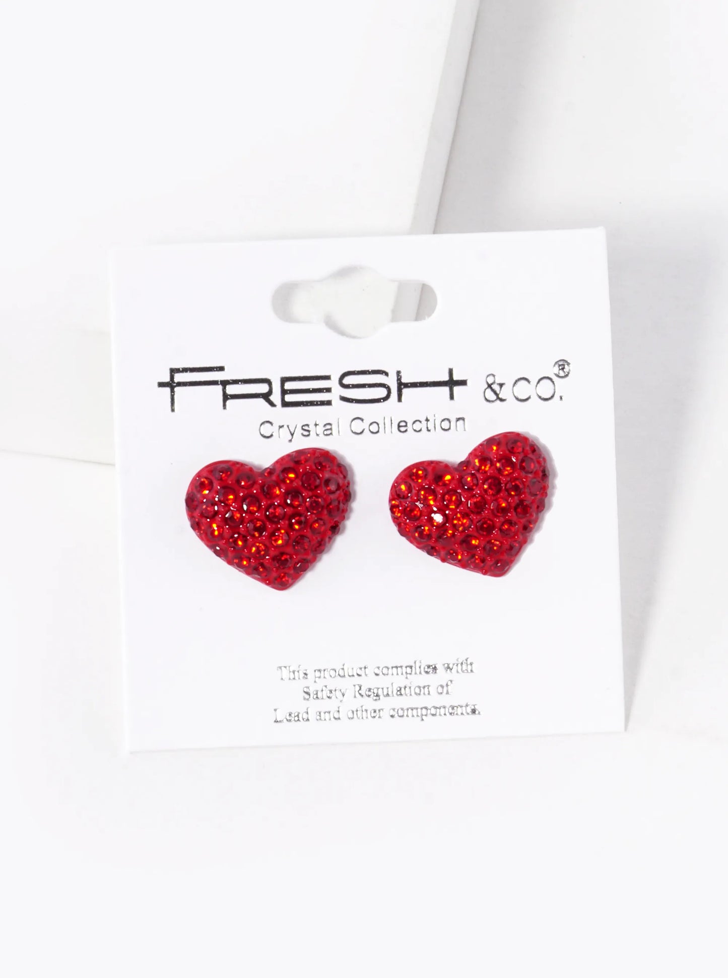 Crystal Pave 13mm Puffy Heart Stud Earrings