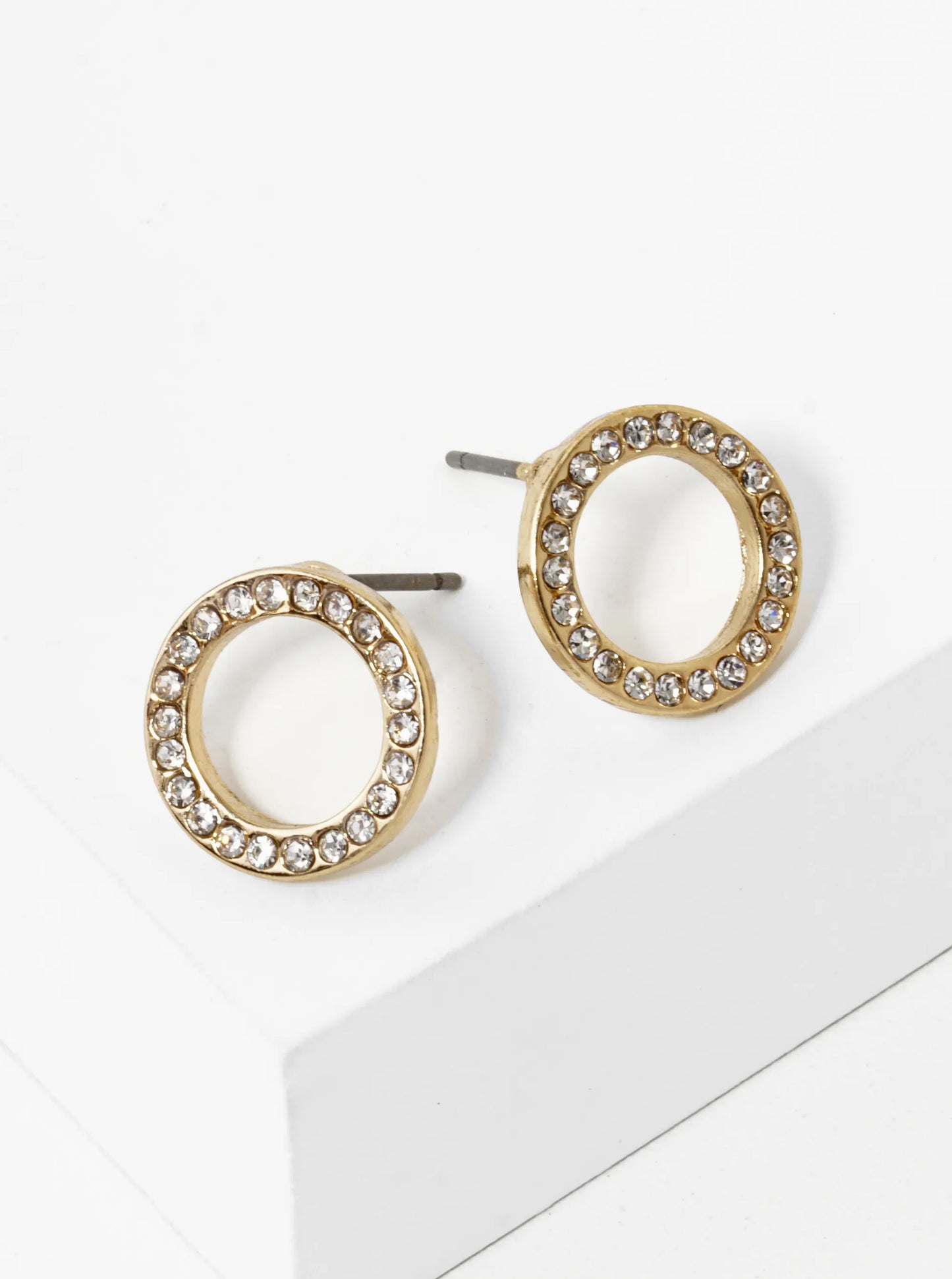 Crystal Pave 13mm Round Stud Earrings