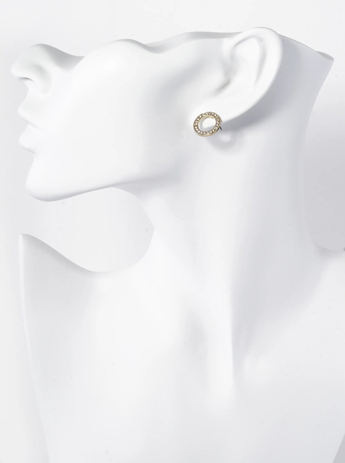 Crystal Pave 13mm Round Stud Earrings