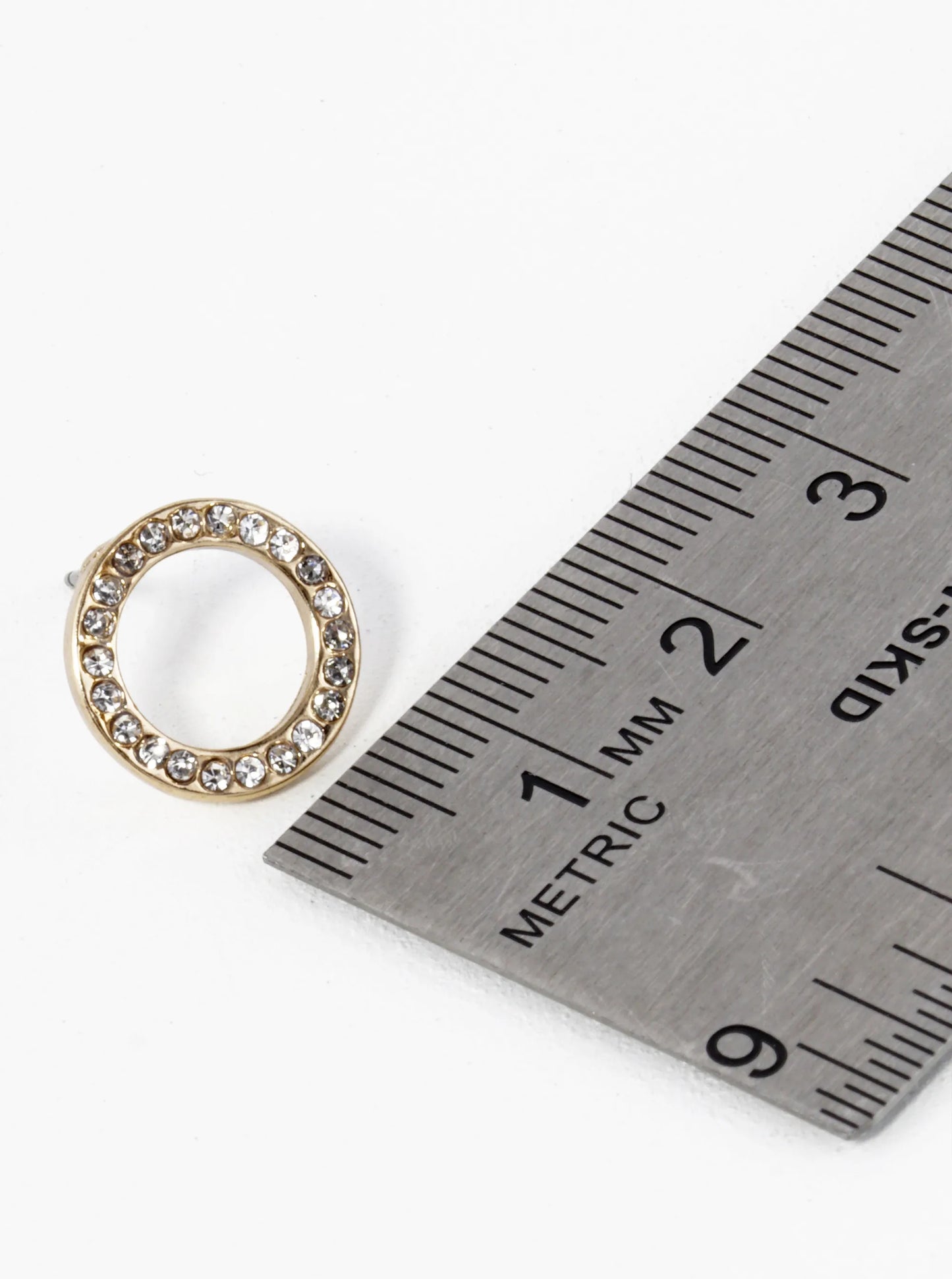 Crystal Pave 13mm Round Stud Earrings