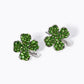Crystal Pave 14mm Four-Leaf Clover Stud Earrings