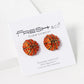 Crystal Pave 14mm Half Circle Basketball Stud Earrings