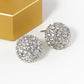 Crystal Pave 14mm Puffy Round Button Stud Earrings