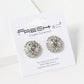 Crystal Pave 15mm Half Circle Volleyball Stud Earrings