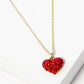 Crystal Pave 15mm Heart Pendant Necklace