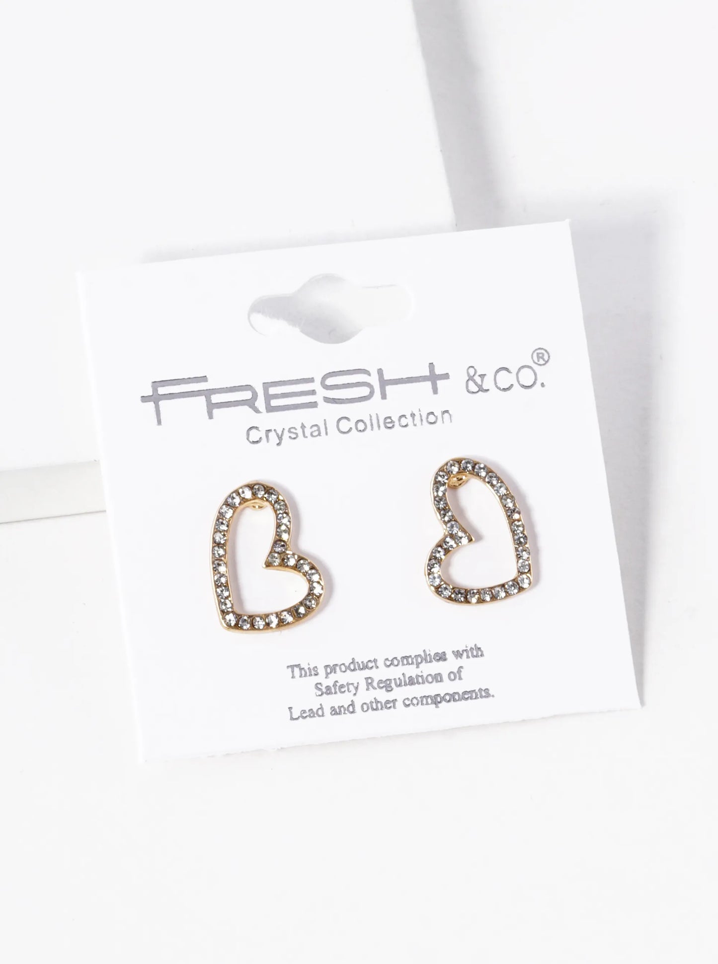 Crystal Pave 15mm Heart Stud Earrings